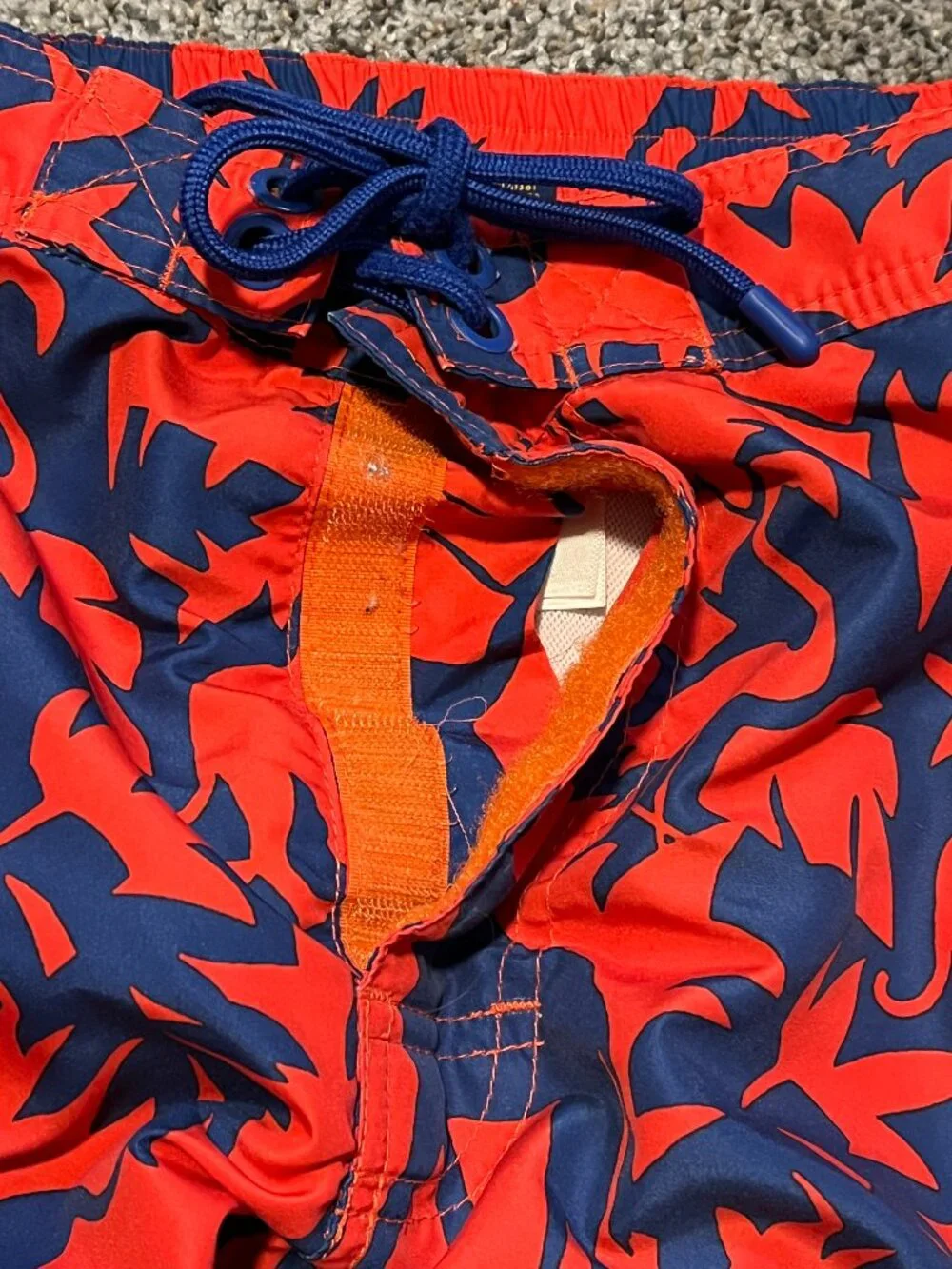Polo Ralph Lauren Swim Trunk Mens M Red Blue Board Short Mesh Liner Jungle Print